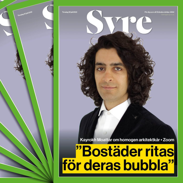 Picture of Kayrokh Moattar on Tidningen Syre´s frontpage